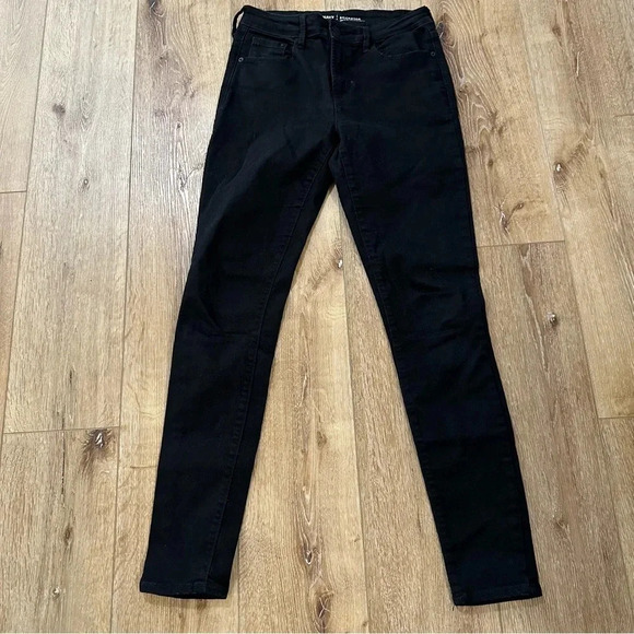 Old Navy Rockstar Mid-Rise Women's Black Skinny Denim Jeans Size 4 Tall GUC - Picture 2 of 8